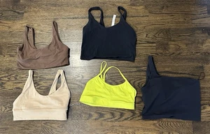 Conjunto de 5 Sujetadores Lululemon Talla 8 Camiseta sin Mangas Combo Gimnasio Entrenamiento Fitness Multicolor - Imagen 1 de 10
