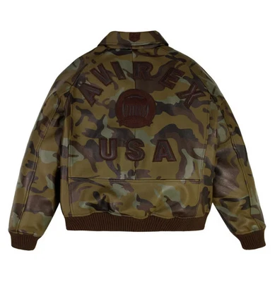 New Avirex LIMITED EDITION CAMO ICON Leather JACKET - Image 1 of 4