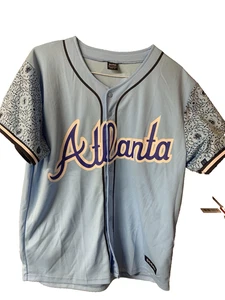 Atlanta Braves Jersey Mens XL Blue Harry Potter Hogwarts Giveaway Promo Baseball - Picture 1 of 5