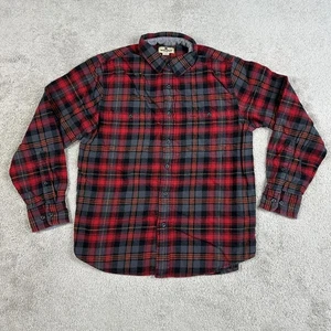 Woolrich Shirt Mens Medium Red Plaid Flannel Button Down Long Sleeve - Picture 1 of 10