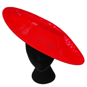 red large wide brim DIY fascinator base wedding hat Kentucky Derby Ascot - Picture 1 of 4