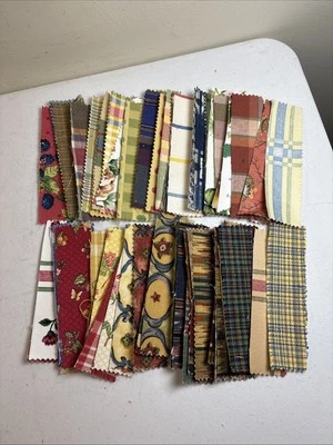 Fabric Sample Lot 69Pc Junk Journaling Mixed Media Art Crafts Book Marks 6”x2” - Image 1 of 4