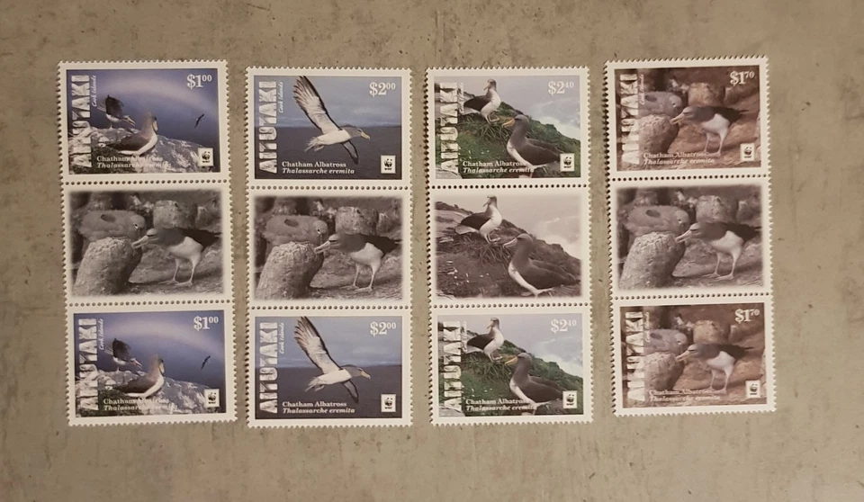 AITUTAKI COOK ISLANDS- BIRDS -OISEAUX-WWF- 2016-SETS IN PAIRS  MNH - Image 1 of 1