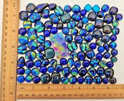Más de 100 cabujones/lote/fabricación de joyas/COE 90 de vidrio dicroico artesanales surtidos Foto 1 de 3