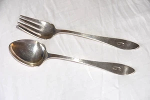 Vintage Kalo Sterling Silber Salat Set Löffel & Gabel Initiale G - Bild 1 von 9
