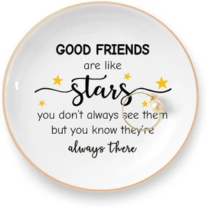 Good Friends Are Like Stars Piatto Regalo Gioielli, Bianco | Nuovo con scatola - Foto 1 di 6