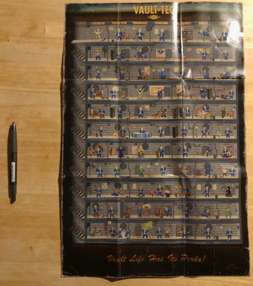 Fallout 4 Vault-Tec "Vault Life has its Perks!" POSTER - Bild 1 von 1