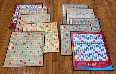 Lot Of 10 Scrabble Game Boards ONLY New & Old Differnt Sizes Tournaments Crafts - Image 1 of 4