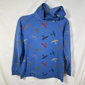 Hanna Andersson Size 12 Airplanes Biplane Military Pullover Hoodie Sweatshirt - Picture 1 of 8