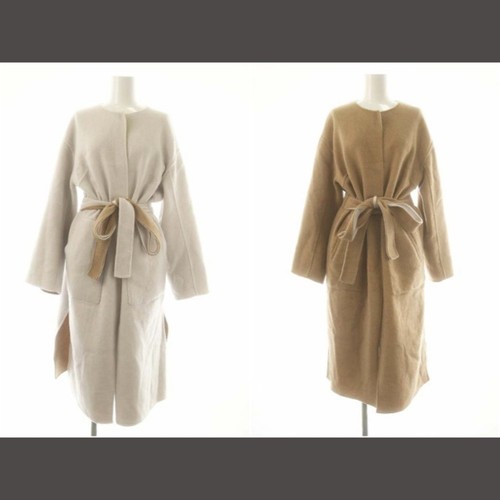 OFF WHITE Cappotto reversibile Freidie FRAY I.d senza colletto lungo 0 beige bianco hk usatoccb13