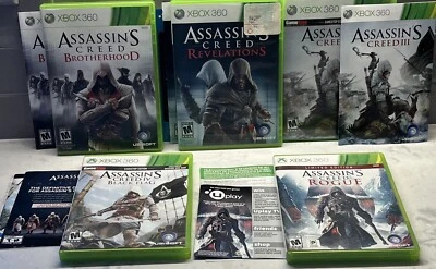 Assassin's Creed Xbox 360 Game Lot of 5 Brotherhood Revelations Black Flag Rogue - Image 1 of 4