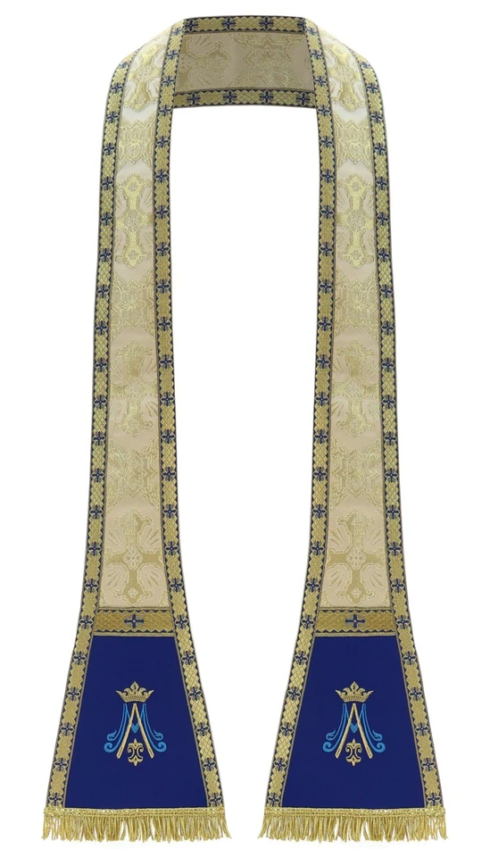 Cream/blue Roman Clergy Stole Vestment Chasuble Cope Estola Crema SH766KN50 - Image 1 of 1