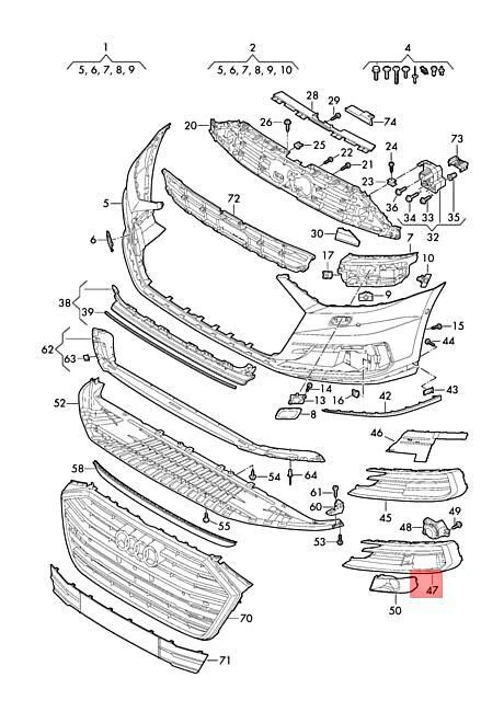 REJILLA GUÍA AIRE AUDI A8 S8 QUATTRO 4N2 4N8 NEGRA/IMPRIMADA 4N0807679BGRU 19-19 Foto 1 de 1