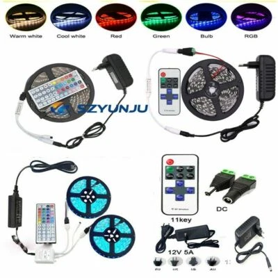 5M 10M SMD 3528 5050 5630 300LEDs RGB White LED Strip Light 12V Power Supply - Image 1 of 4