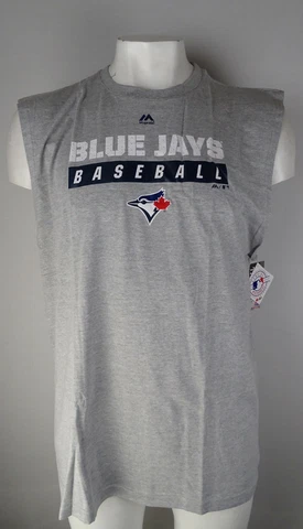 Toronto Blue Jays MLB Majestic Men's Big & Tall Cut-Off Muscle Shirts Cover