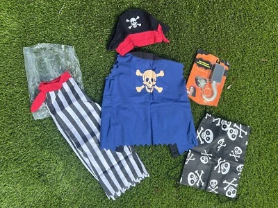 Gymboree Beware PIRATE Costume Complete Sz 5/6 Hat Hook Top Pants Eye Patch NEW - Image 1 of 4