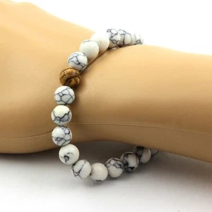 Armband Howlith + Jaspis Paysage. Steine Natürliche - Bild 1 von 7