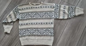 Pullover mit Norweger-Muster, beige/grau, Gr. M, wie neu - Bild 1 von 3