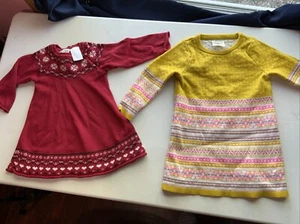 2 Sweater Dresses , Genuine Kids Oshkosh & Blueberi Sz 3T - Picture 1 of 6