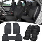Car SUV Seat Covers for Auto & All Weather Rubber Floor Mats - Full Interior Set