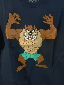 Looney Tunes Muscular Taz Boys Navy Tee Shirt - Picture 1 of 4