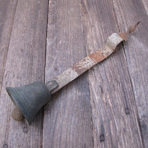 Antique Steel and Brass Servant / Butler Door Bell Entrance Cover