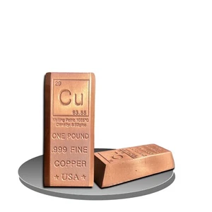1 lb Copper Ingot/ .999 Fine Copper/ 16 oz Trapezoid Bullion Bar/ Element Copper - Picture 1 of 17