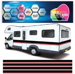 10m 2colour Motorhome Vinyl Twin Stripes Caravans Camper Horsebox Stickers - Picture 1 of 2