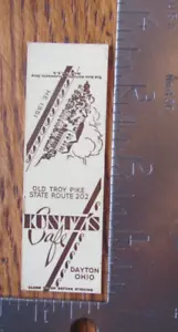 DAYTON, OHIO: KUNTZ'S CAFÉ (1934-43 MIDGET MATCHBOOK MATCHCOVER) -B18 - Imagen 1 de 2
