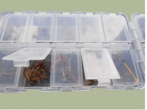 60 Dry Fishing Flies in a 20 compartment box Good Fly Fishing Gift - Picture 1 of 2