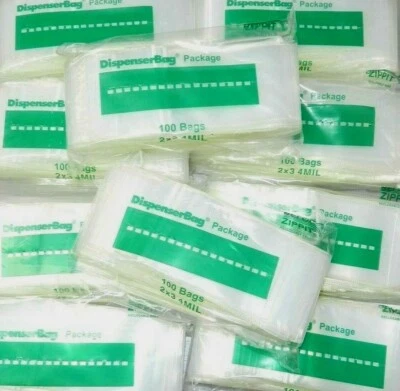5,000PCS Reloc Zippit Clear Bags 2"x3" Reclosable 4Mil Slide Lock Thick Bag 2x3  - Image 1 of 4