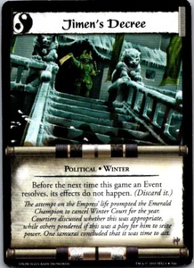 L5R CCG TDoW The Dead of WInter Jimen's Decree - Picture 1 of 1
