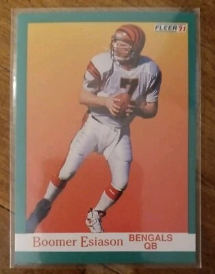 Boomer Esiason - 1991 Fleer Football Card #19 Bengals QB HOF - Great Condition ! - Image 1 of 2