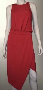 NWT Banana Republic Women's Red Sleeveless Dress Hi-Low Bottom SIZE MEDIUM. $80" - Picture 1 of 7