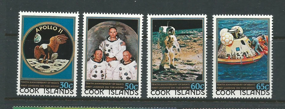 1979 The 10th Anni "Apollo Landing set 4 Complete Mint Unhinged as per  Scan - Image 1 of 1