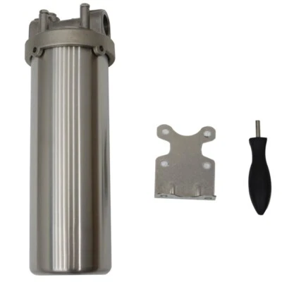 72psi Stainless Water Filter Housing 10" L cartridges 3/4in NPT Kit Shell - Image 1 of 4