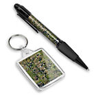1 Pen & 1 Rectangle Keyring Gardening Alloment Aerial Photo Garden #52884