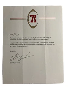 COLIN KAEPERNICK SIGNED SAN FRANCISCO 49ers Letterhead Paper Rare (READ) (FAKE) - Picture 1 of 4