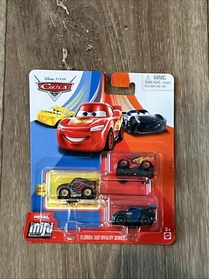 DISNEY PIXAR CARS MINI RACERS GOLD CRUZ FLORIDA 500 RIVALRY 3 PACK FREE SHIP - Image 1 of 4
