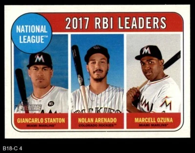 2018 Topps Heritage #4 Nolan Arenado NL RBI Leaders Rockies / Marlins 8 - NM/MT - Image 1 of 2