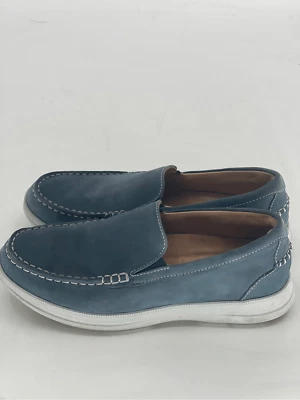 Samuel Hubbard Shoes Loafers Boat Slip On Men Size 9. 5 Blue Suede Blue Skies - Image 1 of 4