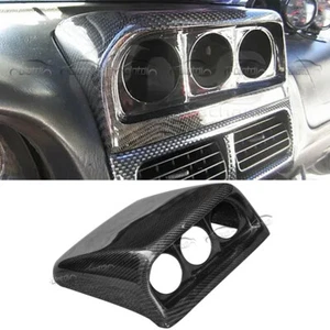 Carbon Fiber For 1997-00 Subaru Impreza GC8 Triple Dashboard Gauge Pod - Picture 1 of 11