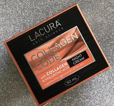 LACURA COLLAGEN CODE HYAIURONIC ACID NIGHT CREAM 50ml AGE 60+  FREE POSTAGE!  - image 1 of 4