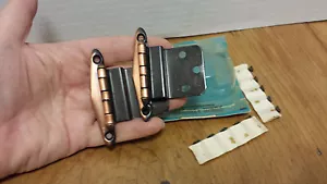 2 Vintage Penncraft Cabinet Door hinge hardware JC Penneys Copper Wrought steel - Picture 1 of 1