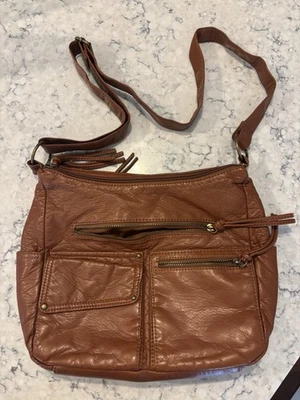 Bolso Bandolera Bueno Vintage Suave Imitación Cuero Tostado Vintage Boho Foto 1 de 4