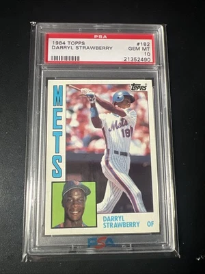 1984 Topps Darryl Strawberry Rookie Card #182 PSA 10 Gem MT - Image 1 of 2