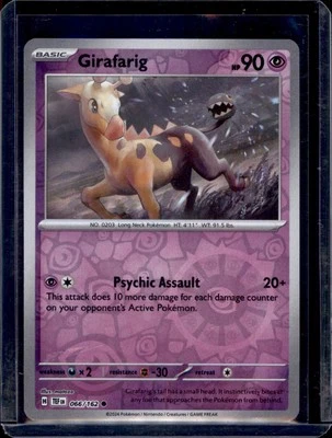 Girafarig SV05: Temporal Forces Pokémon #066/162 Reverse Holo NM+ - Image 1 of 2