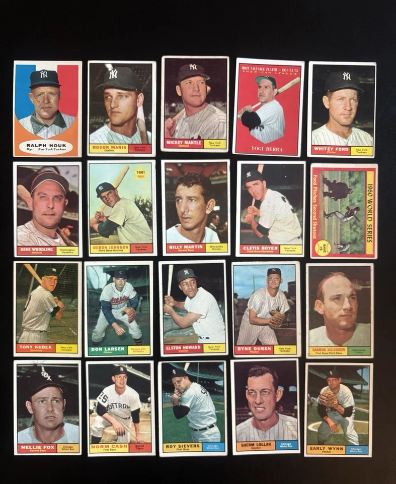 1961 Topps MICKEY MANTLE Hof Starter Set(56) Roger Maris Yogi Berra Ford Yankees - Image 1 of 4