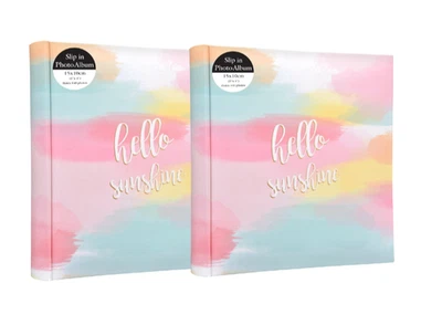2 x Slip In Photo Albums Holds 280 6x4" Photos Memo Area Pastel Multicoloured - Image 1 of 4