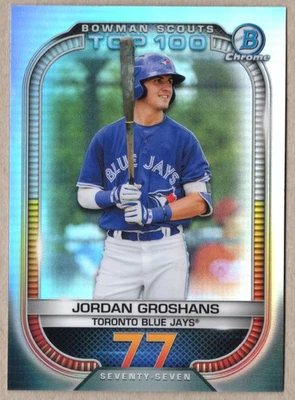 Jordan Groshans 2021 Bowman Baseball Scouts Top 100 #BTP-77 Toronto Blue Jays - Image 1 of 2